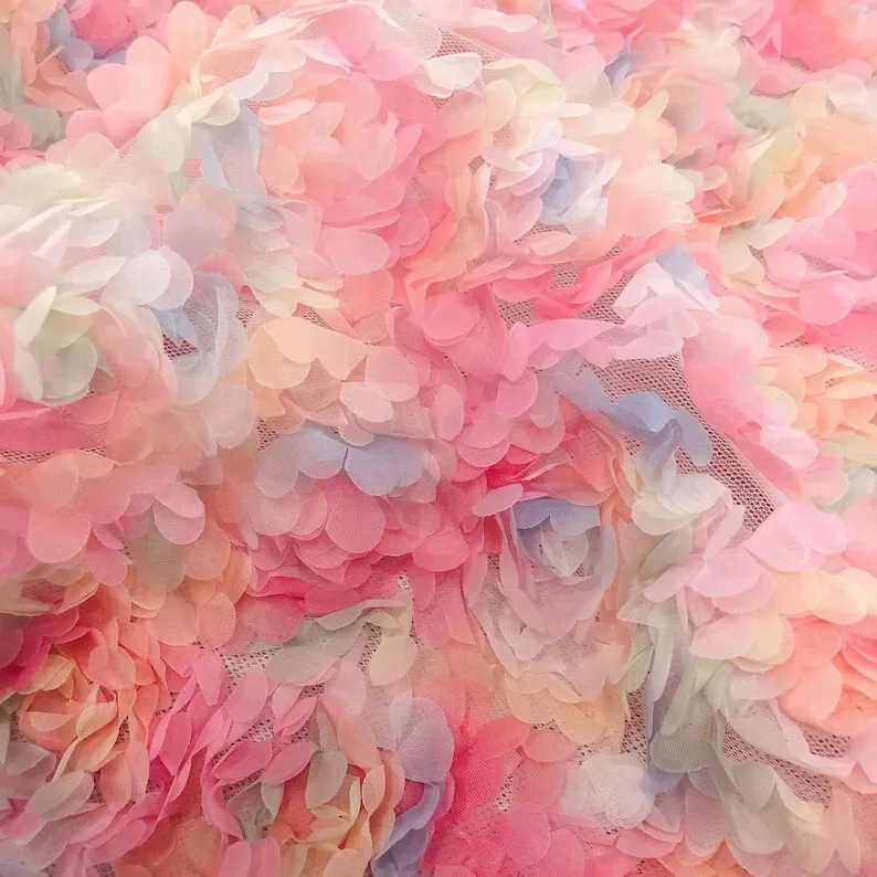 3d chiffon rose flower lace fa – обзор и цена Embroidery Veil