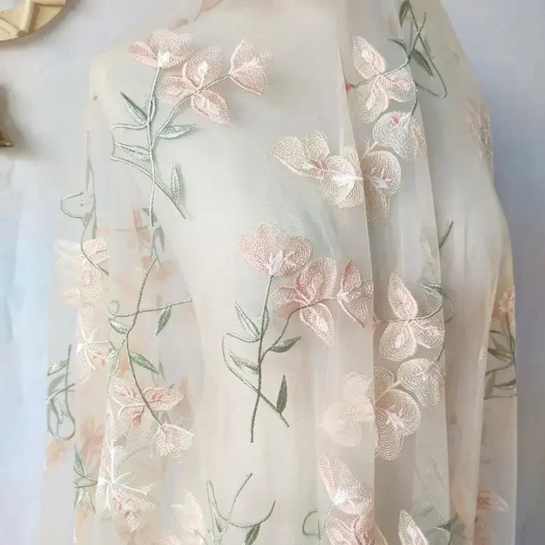 Beautiful Flower Lace fabric A – обзор и цена Embroidery Veil
