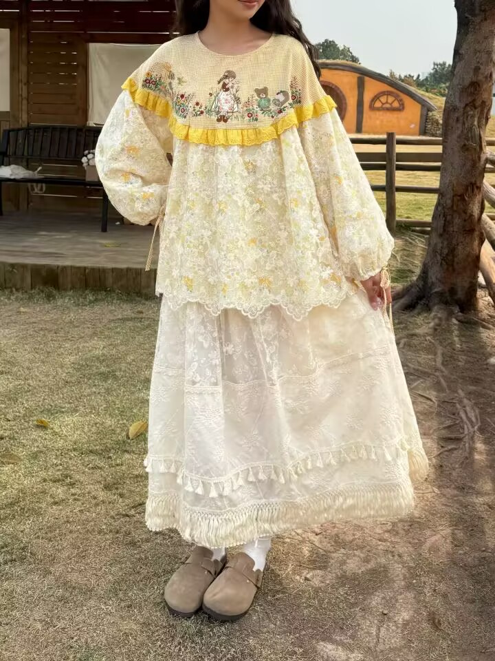 Yellow Color  Vintage Cotton P – обзор и цена Embroidery Yellow