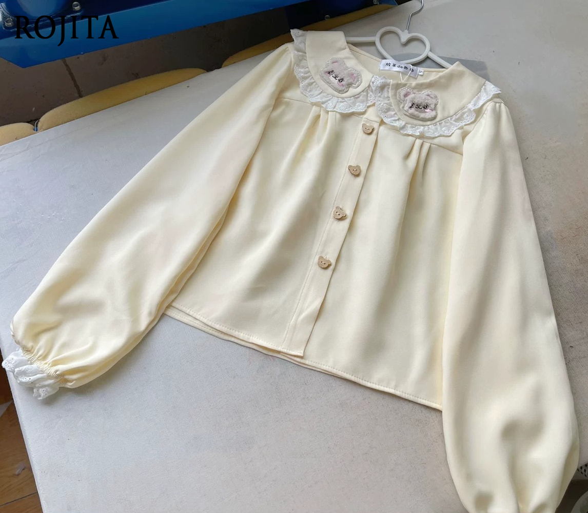 Lolita Blouse Cute Bear Embroi – обзор и цена Embroidery Yellow