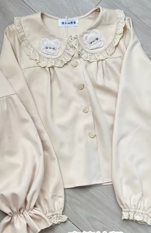 Lolita Blouse Cute Bear Embroi – обзор и цена Embroidery Yellow