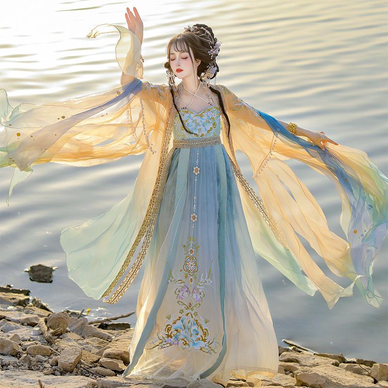 Chinese Hanfu Dress Women Trad – обзор и цена Embroidery Yellow