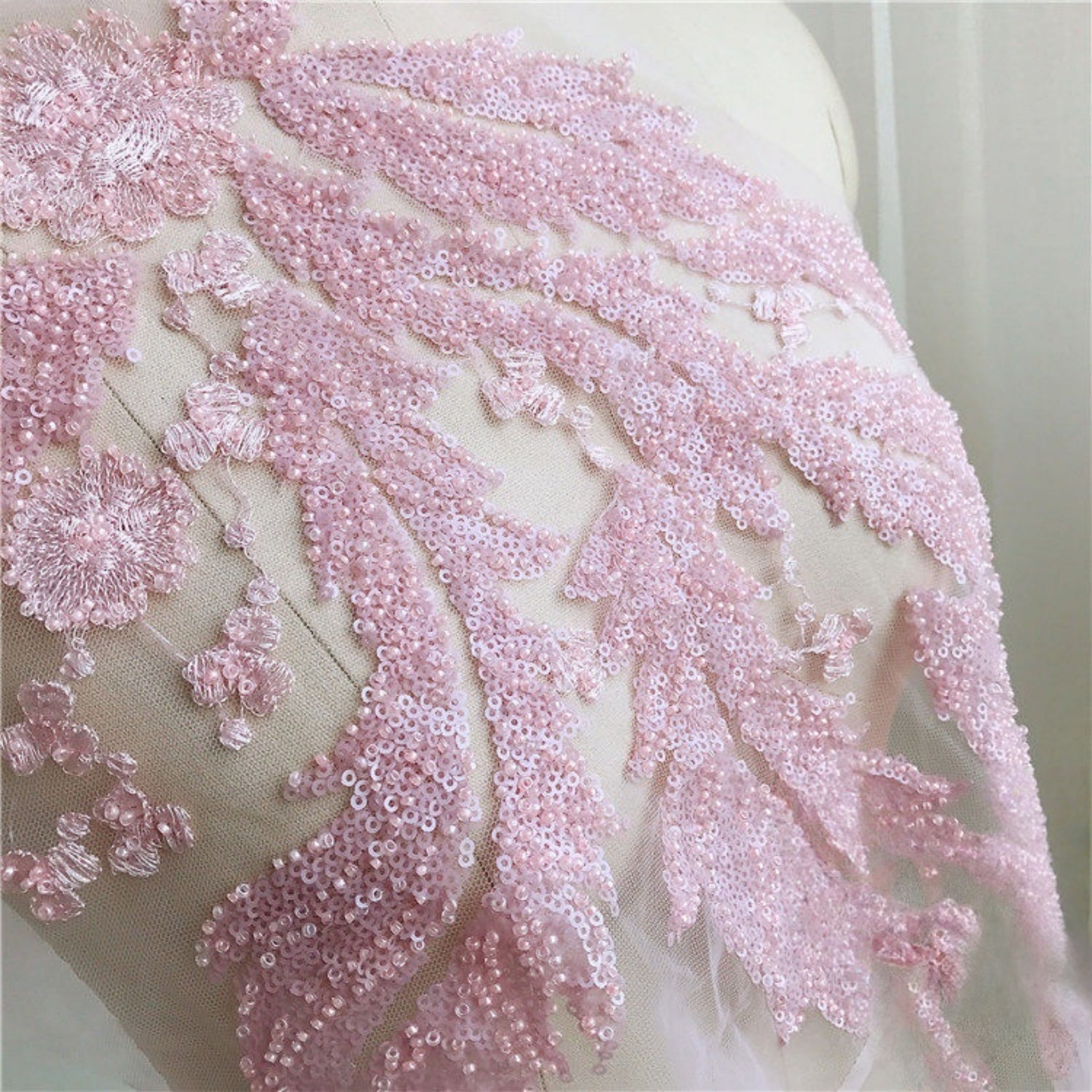 1PCS 34CMX50CM Sparkling Beads – обзор и цена Embroidery Thread Yarn