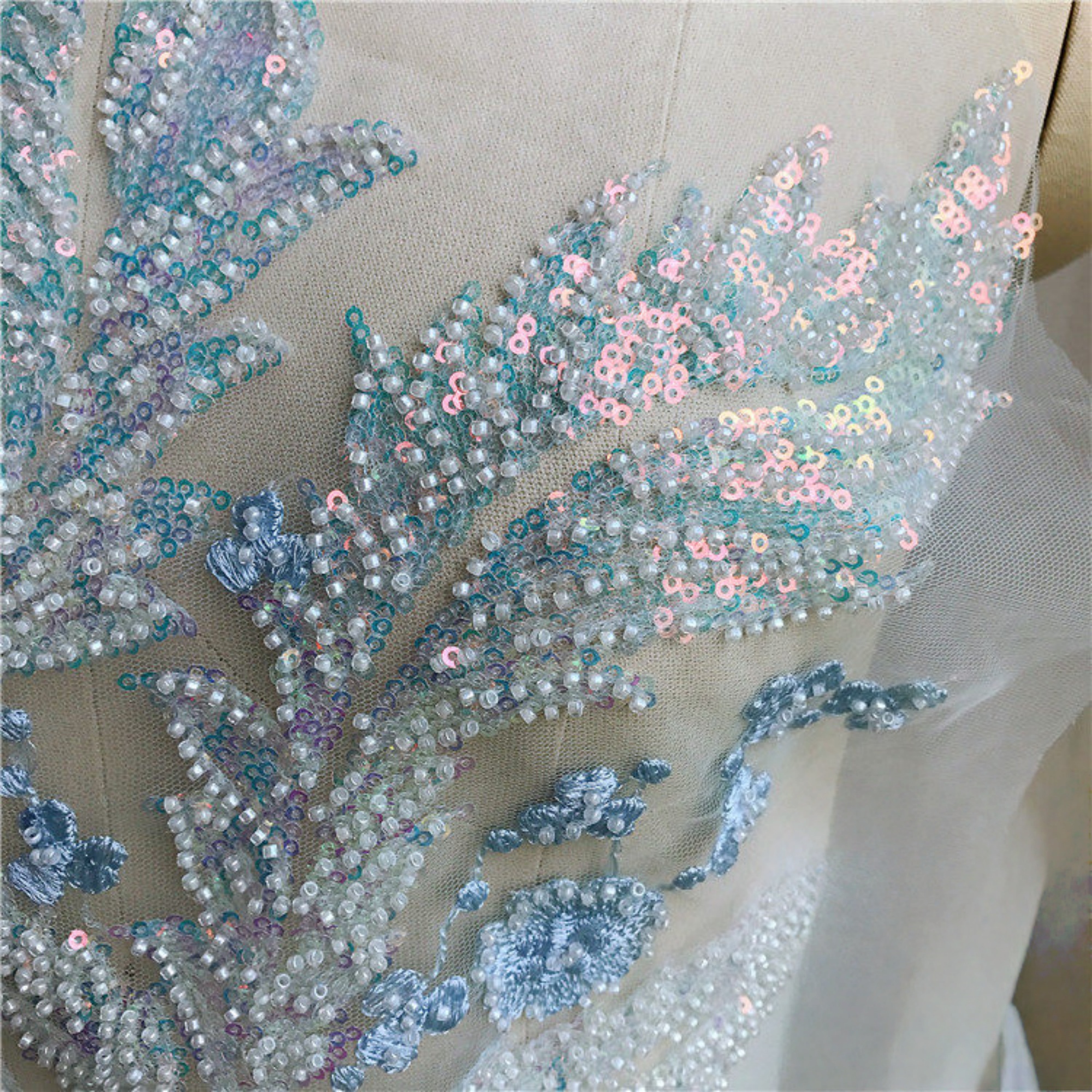 1PCS 34CMX50CM Sparkling Beads – обзор и цена Embroidery Thread Yarn
